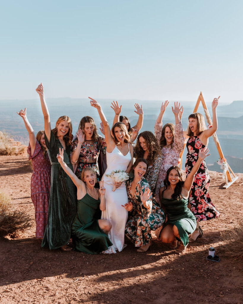 bridal party photos at dead horse state park