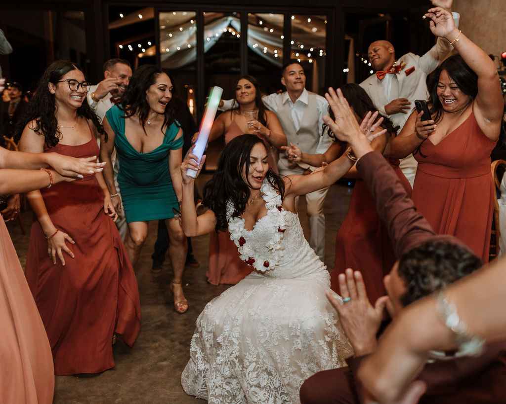bride dancing at the red earth venue