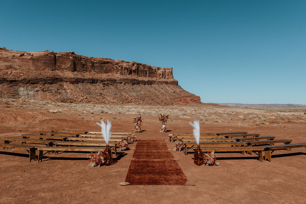 the upper platform ceremony at the red earth venue in moab utah
