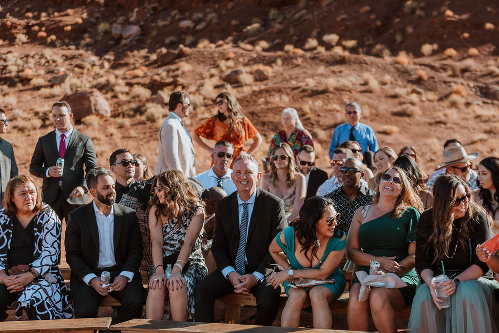 guest waiting for the ceremony at the red earth venue in moab utah