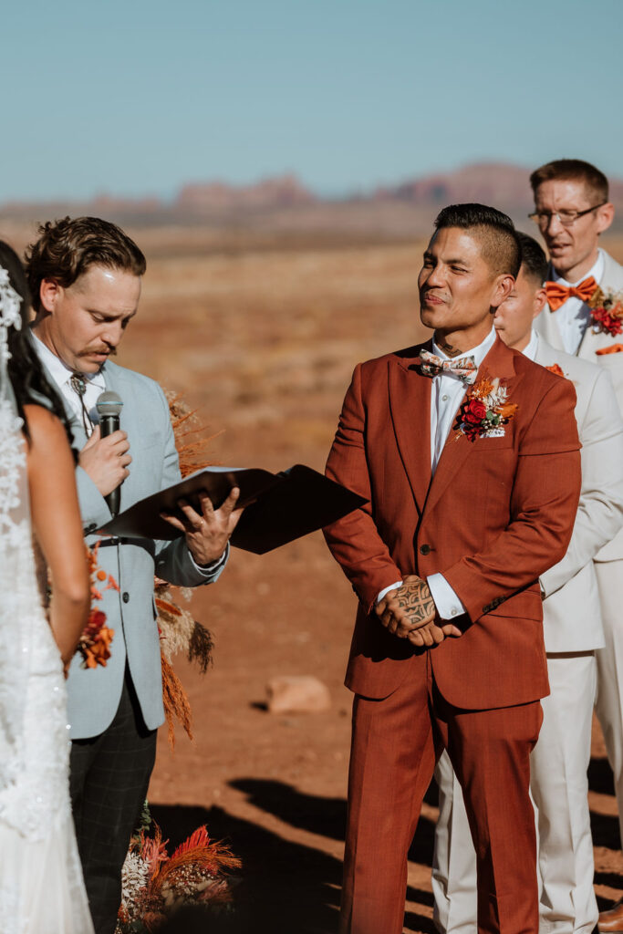 ceremony at the red earth venue in moab utah
