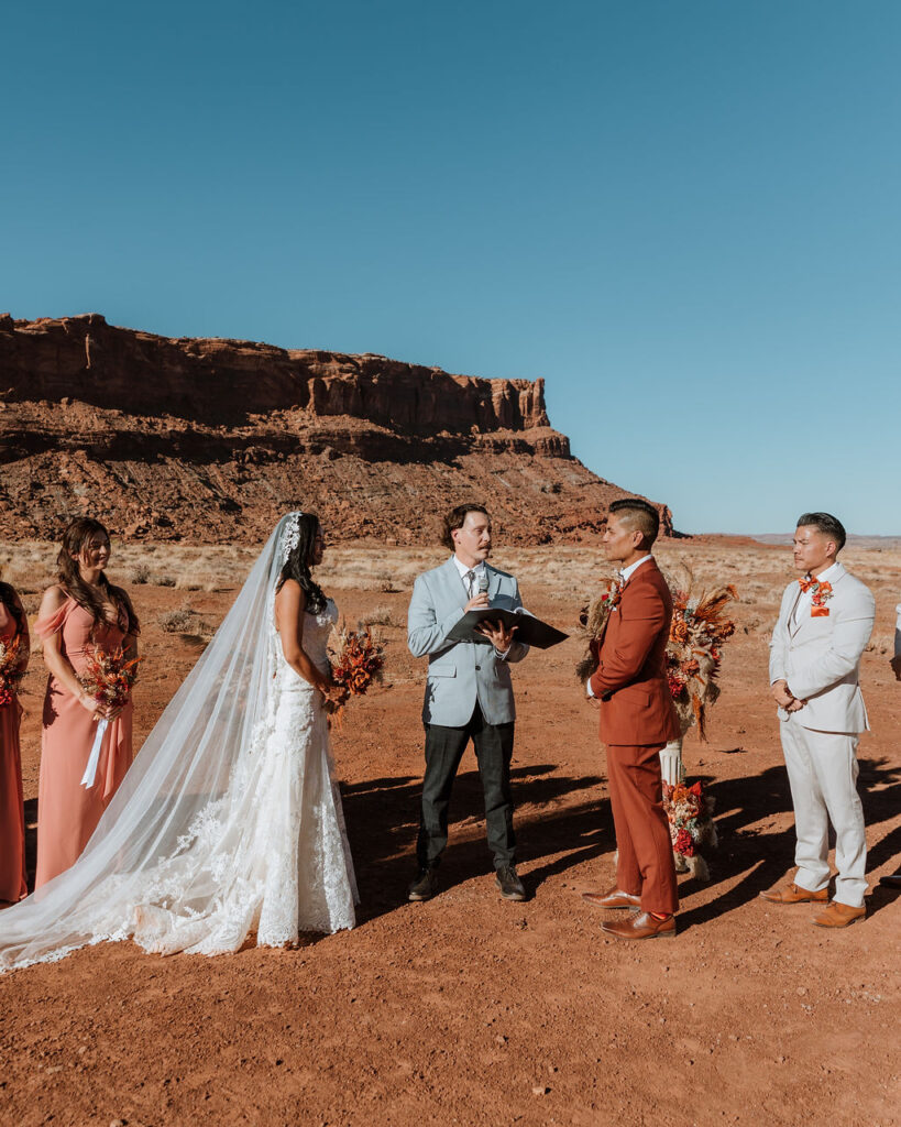 ceremony at the red earth venue in moab utah