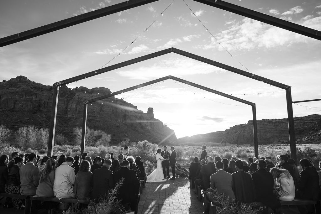 couple exchanges vows at The Red Earth Venue in Moab