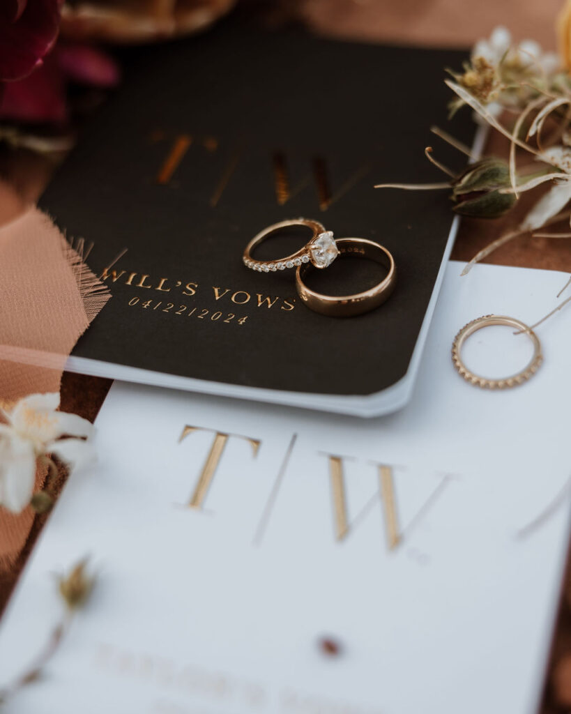 rings and vow book wedding details
