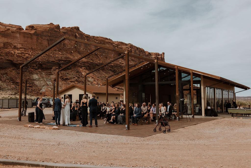 couple exchanges vows at The Red Earth Venue wedding
