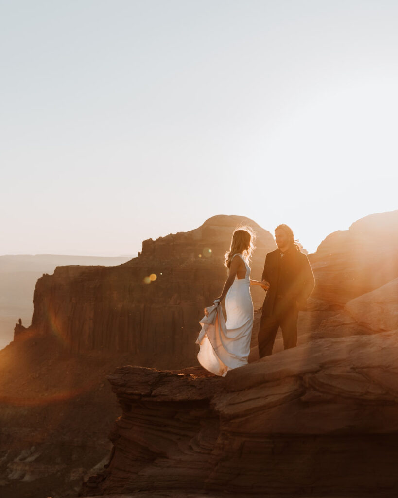 sunset elopement at Moab desert