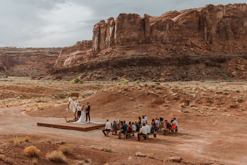 couple exchanges vows at The Red Earth Venue