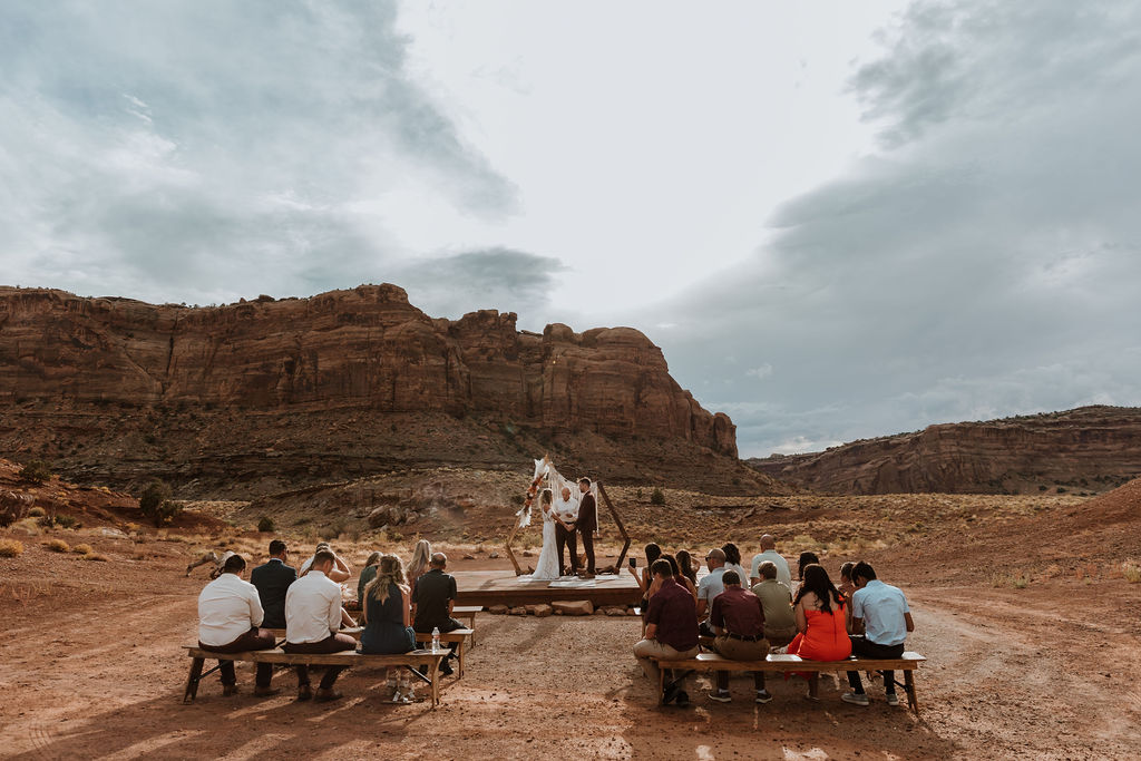 couple exchanges vows at The Red Earth Venue