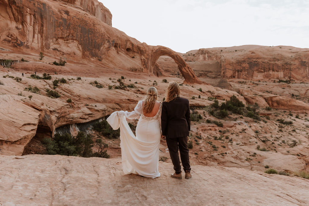 couple holds hands at Bureau Land Management land