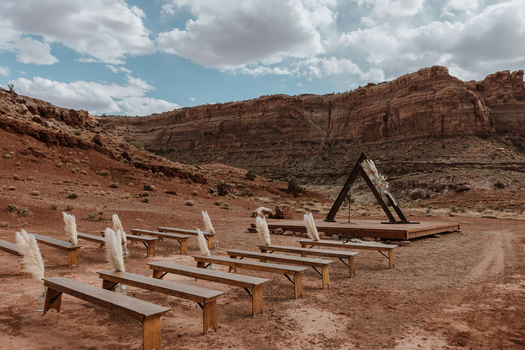 boho desert wedding decor at The Red Earth Venue 