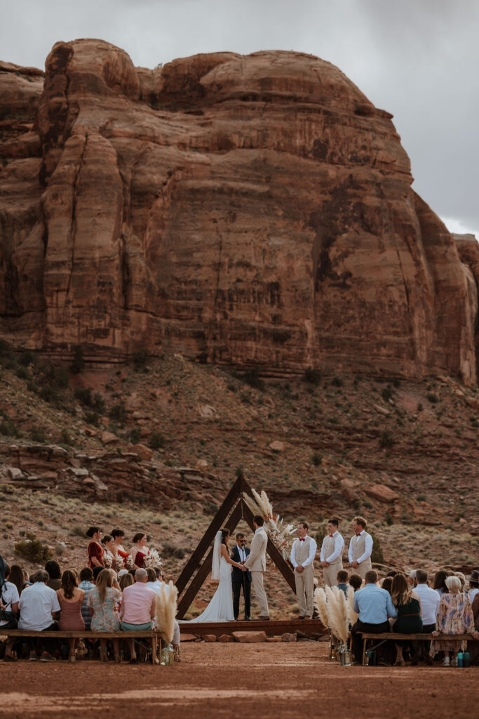 couple exchanges vows at The Red Earth Venue wedding