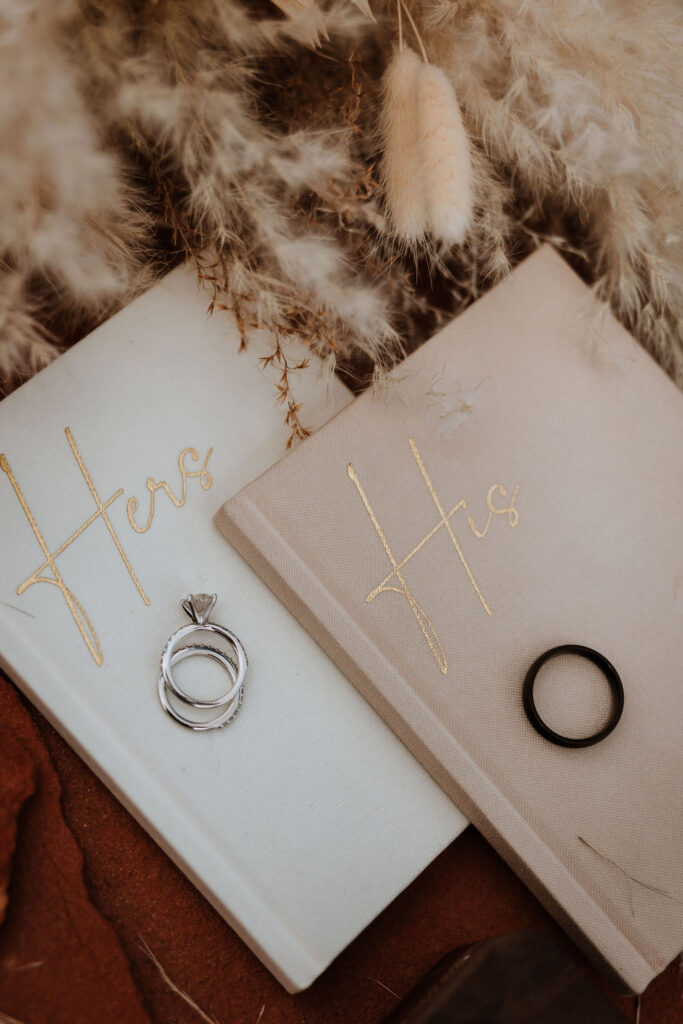 his and hers personalized wedding vow books 