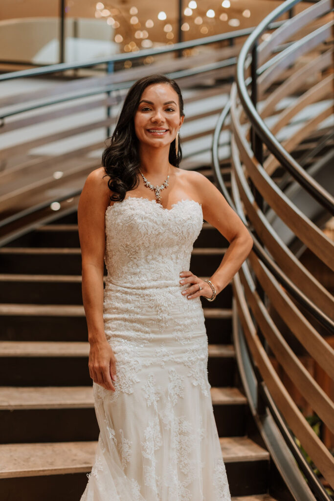 bride poses at Hoo Doo Moab one of top where to stay in Moab locations