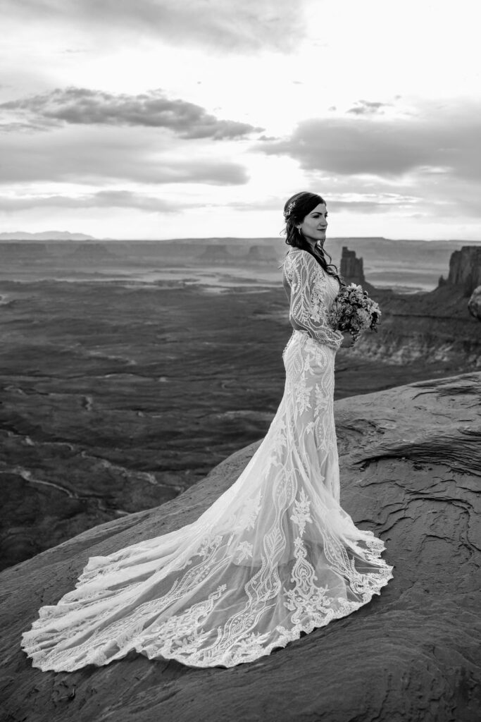 bridal portraits at Canyonlands National Park elopement