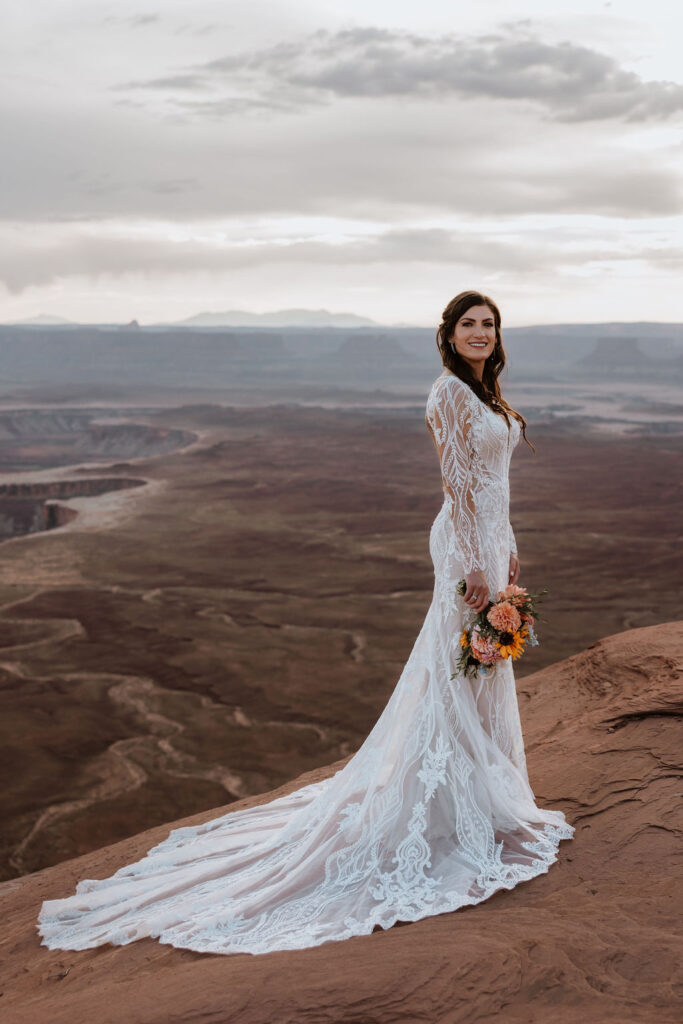 bridal portraits at Canyonlands National Park elopement