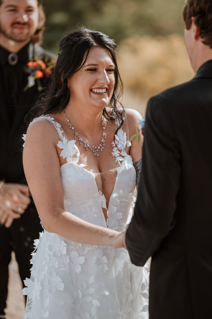 couple exchanges vows at The Red Earth Venue wedding