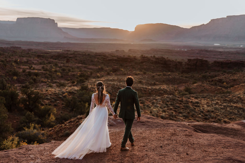 BLM land Moab Utah sunset elopement