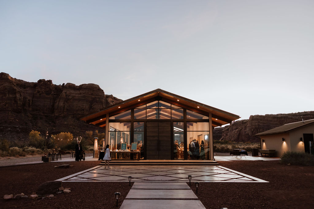 The Red Earth Venue Moab at night