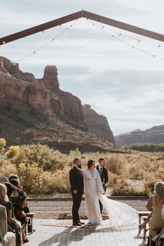 couple exchanges vows at The Red Earth wedding ceremony