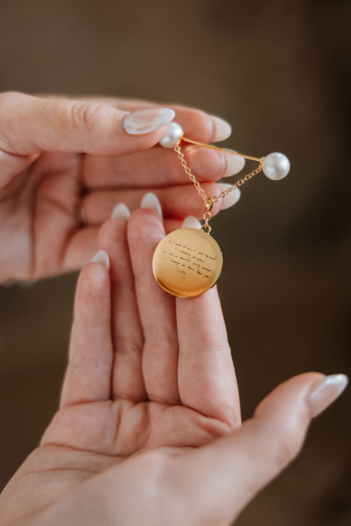 wedding locket with inscription