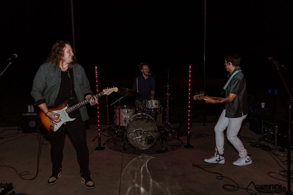 live band performs at wedding reception