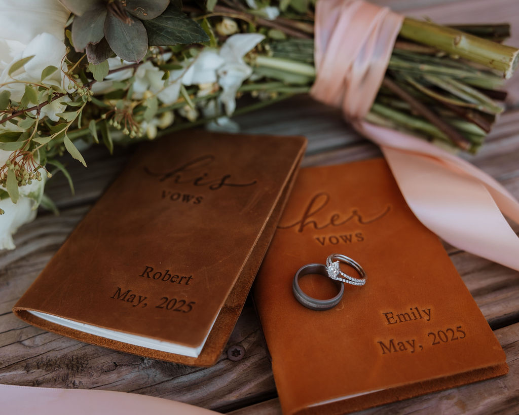 rings placed on vow books